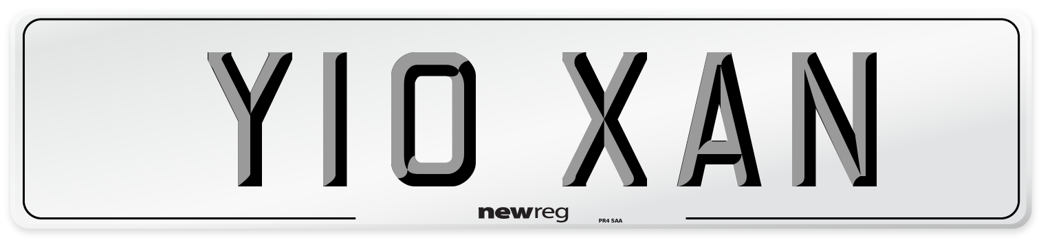 Y10 XAN Number Plate from New Reg